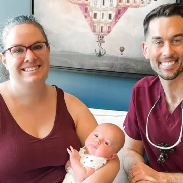 Lip Tie Release patient with Dr. Deric at the Band and Wire office near Hinsdale, Illinois.